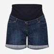 Dark Wash Denim Over Bump Maternity Turn Up Hem Sh