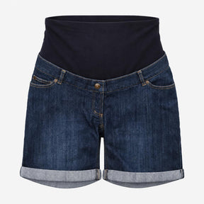 Dark Wash Denim Over Bump Maternity Turn Up Hem Sh