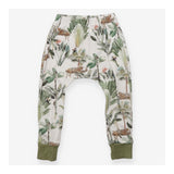 Harem Legging White and Green Jungle theme