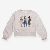 Jersey Sweater Grey ''Girls Unite'' Applique