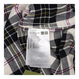 Checked Flannel Shirt Cream Pintuck Long Sleeve