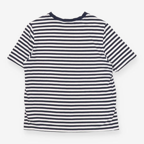 Navy and white striped crew neck t-shirt