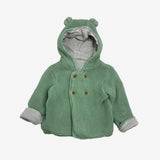 Sage Green Knitted Hooded Cardigan