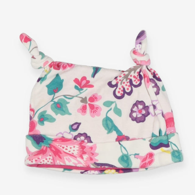 Hat jersey 2 knots pink flowery