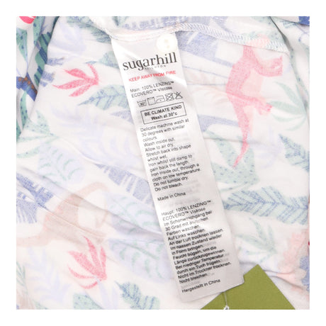 Tiered Midi Dress Dinosaur Botanical Print