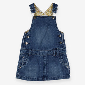 Dress denim pinafore yellow lining