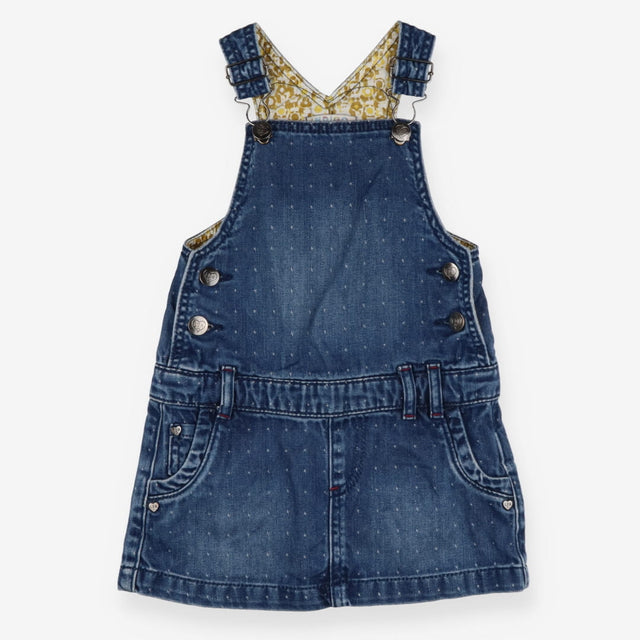 Dress denim pinafore yellow lining