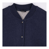 Bomber Jacket Navy Recycled Snap Front Casual