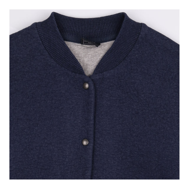 Bomber Jacket Navy Recycled Snap Front Casual