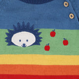 Happy hedgehog rainbow knit romper