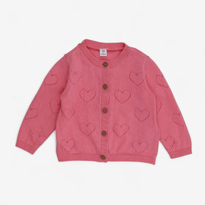 Cardigan Pink Hearts