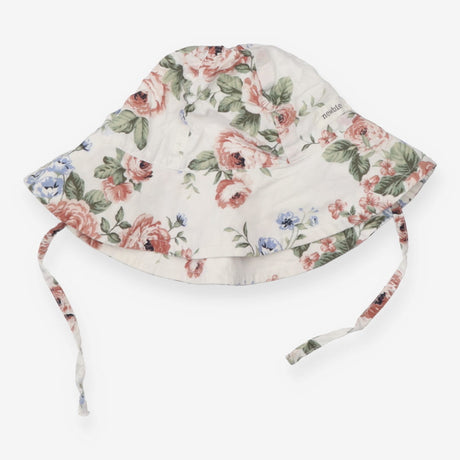 Sun Hat White Delicate Pink Floral
