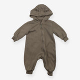 Khaki onesie with zip