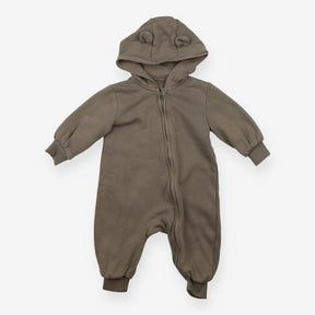 Khaki onesie with zip