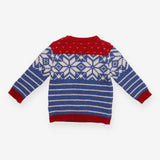Sweater blue knit snowflake fairisle