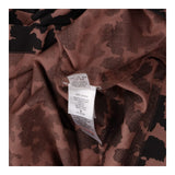 Shirt dress mocha and black absract print