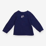 T-Shirt Long Sleeved Navy Ladybird Applique
