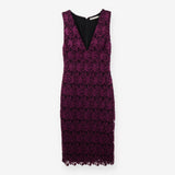 Purple Overlay Midi Dress