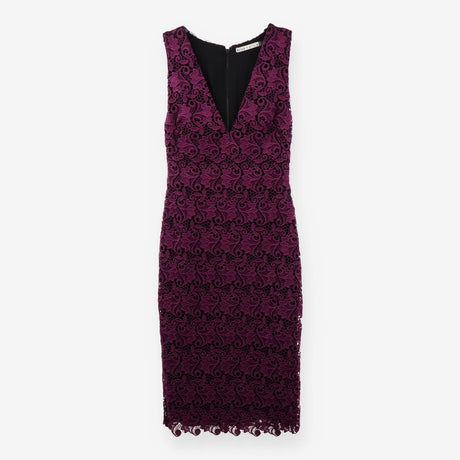Purple Overlay Midi Dress