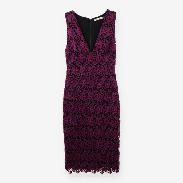 Purple Overlay Midi Dress
