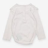 Bodysuit White Frill Shoulder with Spots