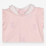 Sleepsuit collared pink bunny