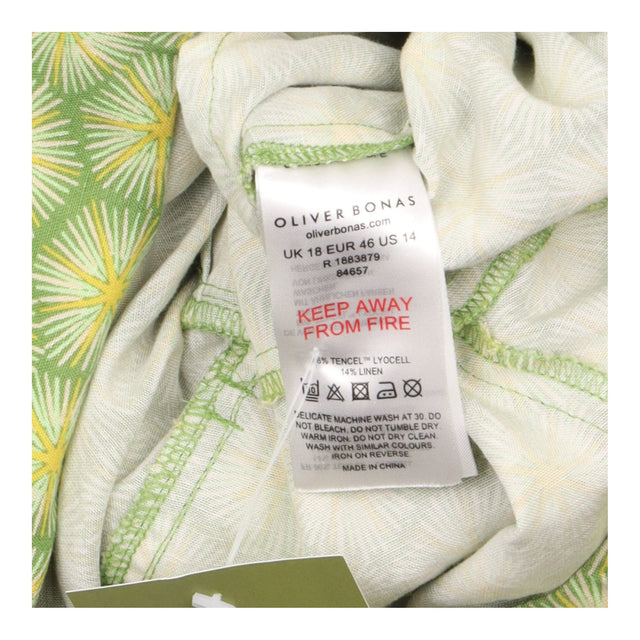 Green Yellow Sunburst Print Lyocell Linen Blend To