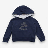 Navy jersey hoodie train