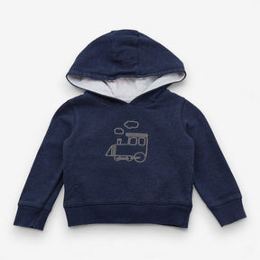 Navy jersey hoodie train