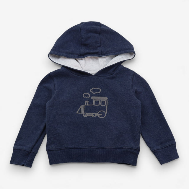 Navy jersey hoodie train