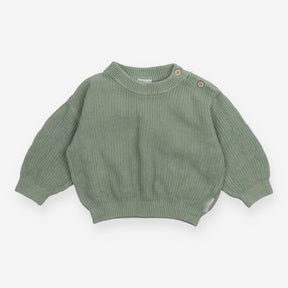 Jumper Knit Green with Shoulder Buttons