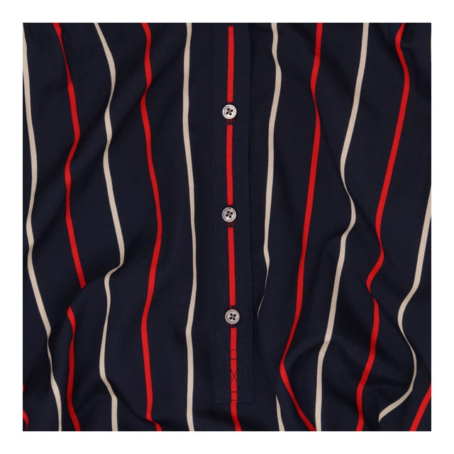 Club Monaco Navy Stripe Polyester Shirt Dress