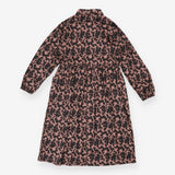 Shirt dress mocha and black absract print