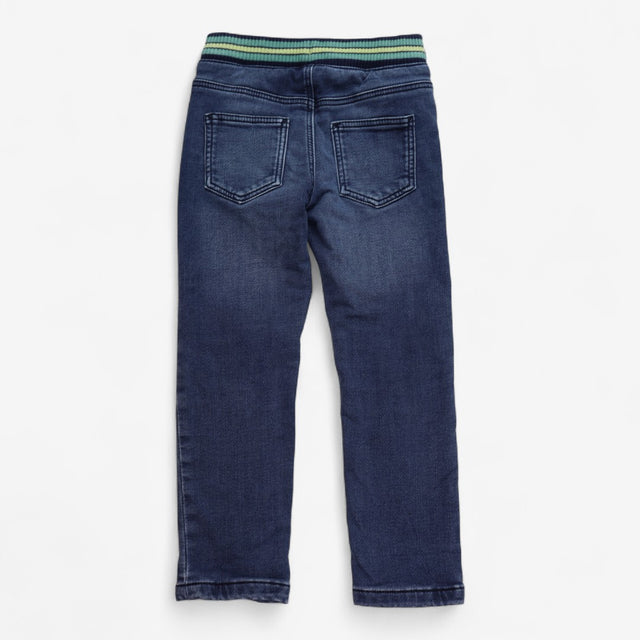Green stripe waistband jeans 
