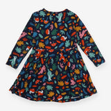 Dress LS blue woodland jersey