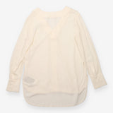 Blouse Ivory 100% Silk V-Neck