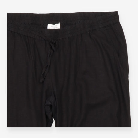 Maternity Trousers Black Linen Blend Under Bump Dr