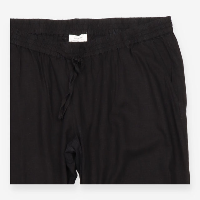 Maternity Trousers Black Linen Blend Under Bump Dr