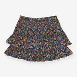 Boden Grey Floral Tiered Rara Mini Skirt