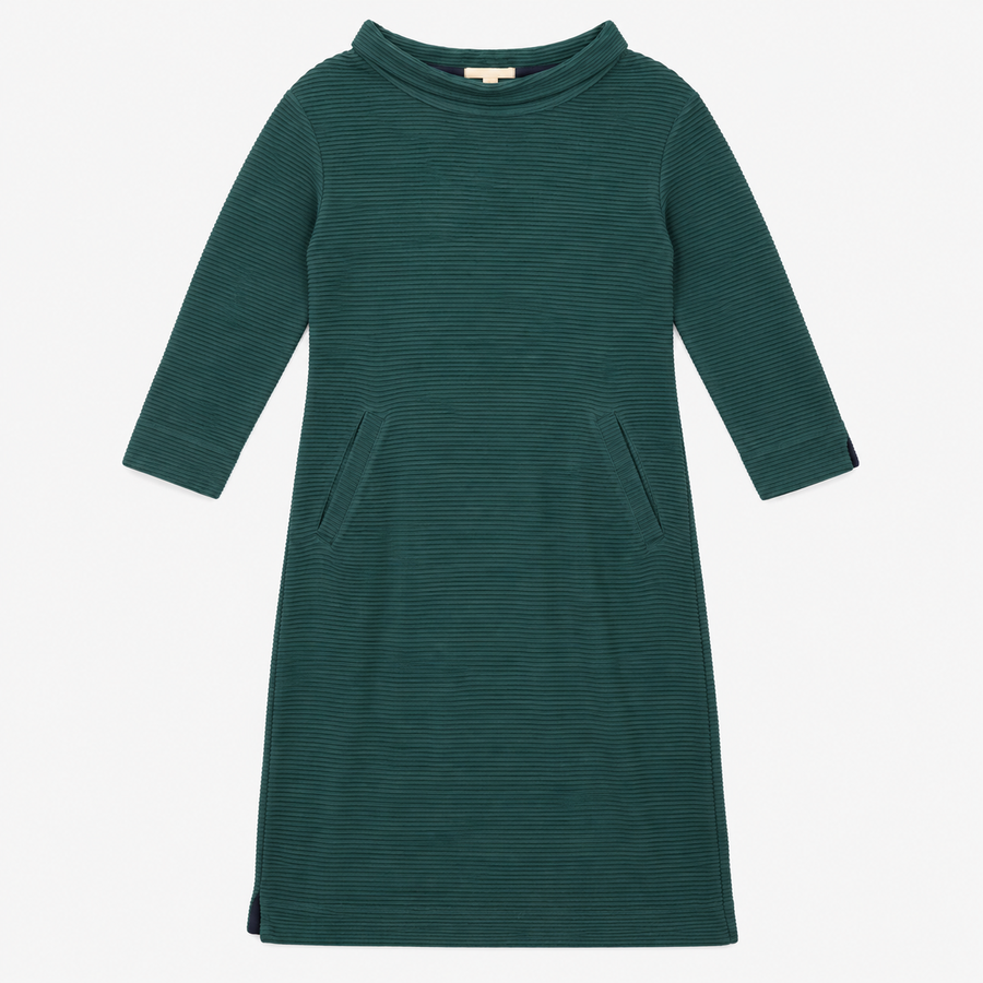 Textured Knitted Dress Teal Blue