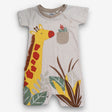 Romper Stone With Applique Giraffe & pocket