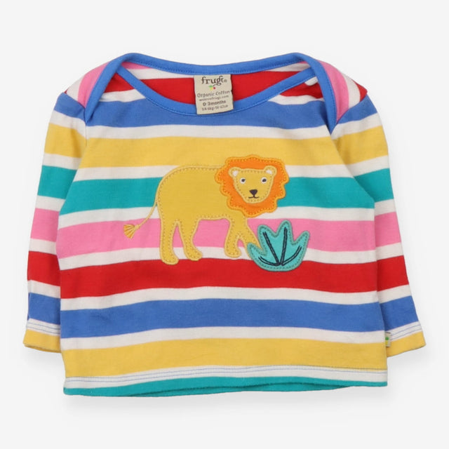 Tee LS coloured stripes Lion