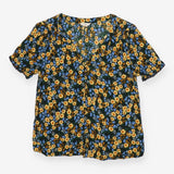 Blouse Floral Short Puff Sleeve