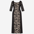 Dress Lace Maxi Black Nude Bodycon 3/4 Sleeve Occa