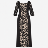 Dress Lace Maxi Black Nude Bodycon 3/4 Sleeve Occa