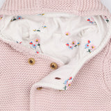 Light pink cardigan knit floral lining 