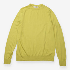 Merino Wool Jumper Lime Green Crew Neck