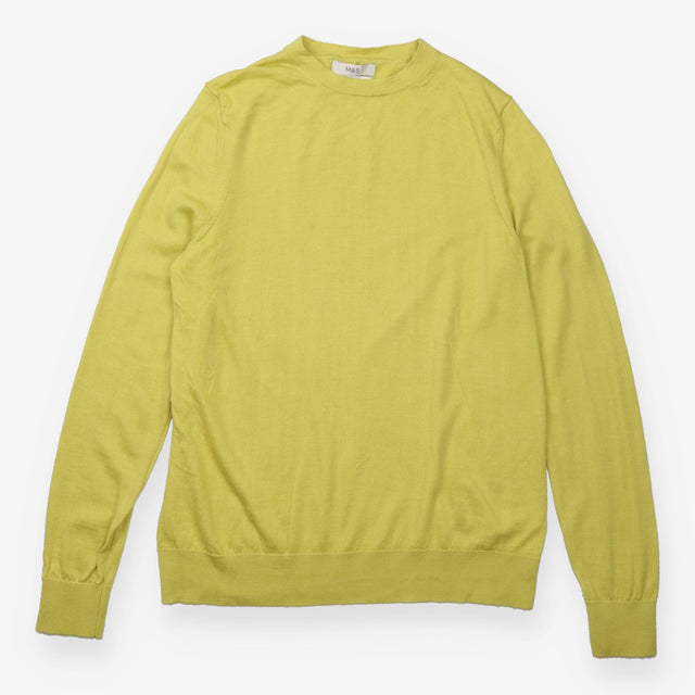 Merino Wool Jumper Lime Green Crew Neck
