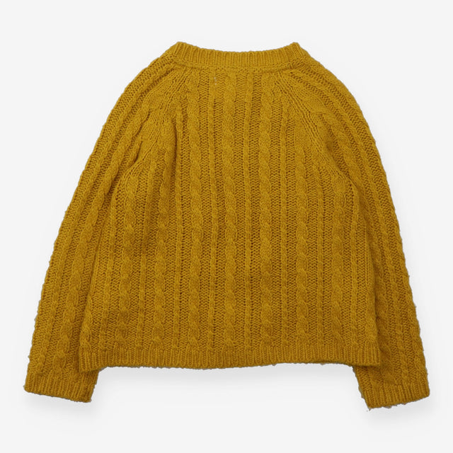 Cardigan yellow knit with three big buttons