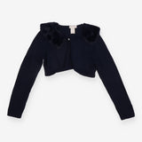 Bolero Navy Fur Collared